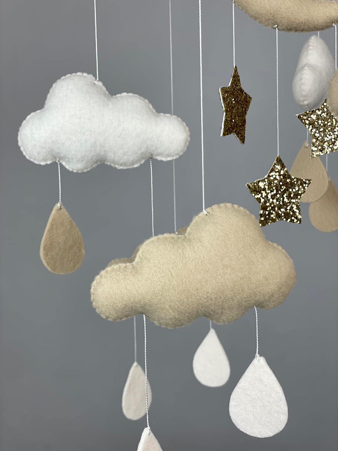 Neutral Baby Mobile for Crib Cloud Nursery Decor Felt rain Cloud Mobile Baby Crib Mobile Gender Neutral Baby Shower Gift New Baby Pregnancy Gift