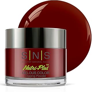 SNS Nail Dip Powder, Gelous Color Dipping Powder - Angola Rock Candy (Brown/Maroon, Cream) - Long-Lasting Dip Nail Color Lasts 14 Days - Low-Odor & No UV Lamp Required - 1oz