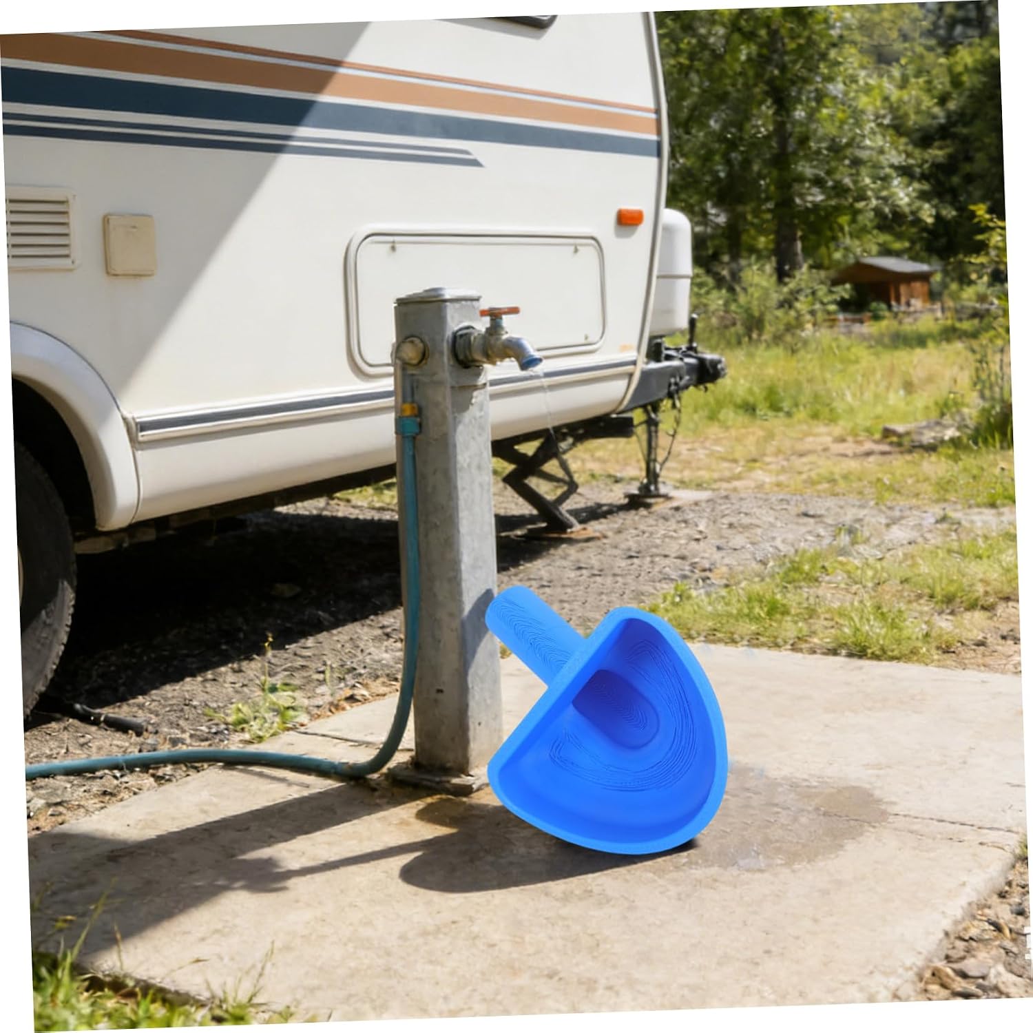 Rv Water Fill Funnel for Camper with 4-inch Wide Mouth, Flexible Plastic Freshwater Tank Inlet Funnel, Trailer Water Tank Filling Accessory for Motorhome and Travel Trailer