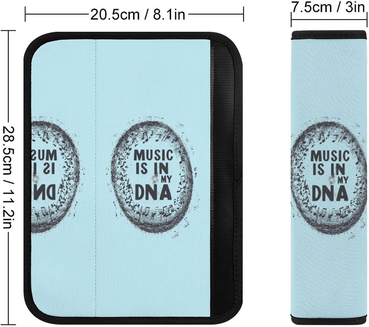 Music Is My Dna Car Seat Strap Covers Soft Seat Strap Shoulder Pads Seatbelt Covers for All Car Seats 2PCS