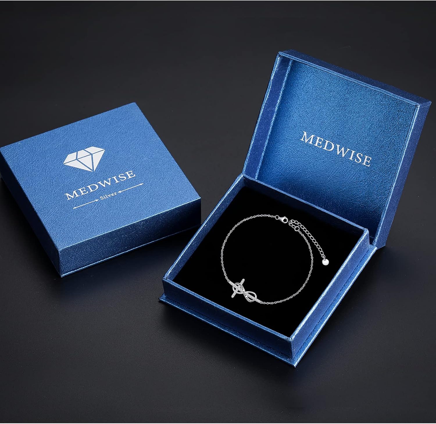 MEDWISE Infinity Anklet 925 Sterling Silver Adjustable Cross Anklet Summer Beach Jewelry Gifts for Daughter Women Wife Mom Valentines Day Gifts for Her - Image 6