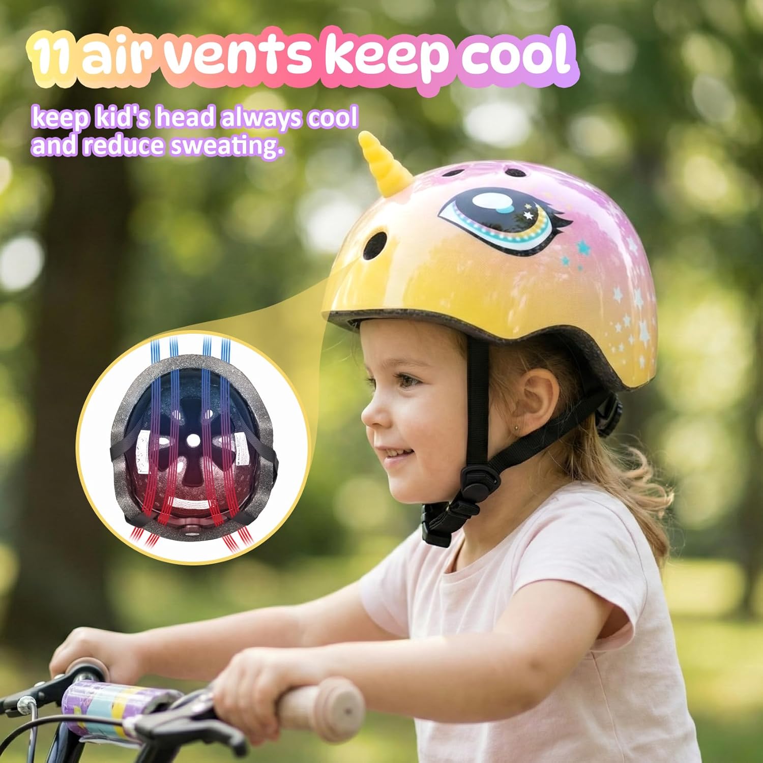 Toddler Kids Bike Helmet, Adjustable and Multi-Sport, 3 Sizes for Ages 1-2-3-5-8-14 Years Child Infant Boys Girls