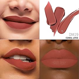 Depuplum Coral Lipstick Matte for Women Super Stay Long Lasting Lipstick Smudge Proof No Transfer Liquid Lipsticks Cruelty Free Lip Makeup, DM19 Coral Nude