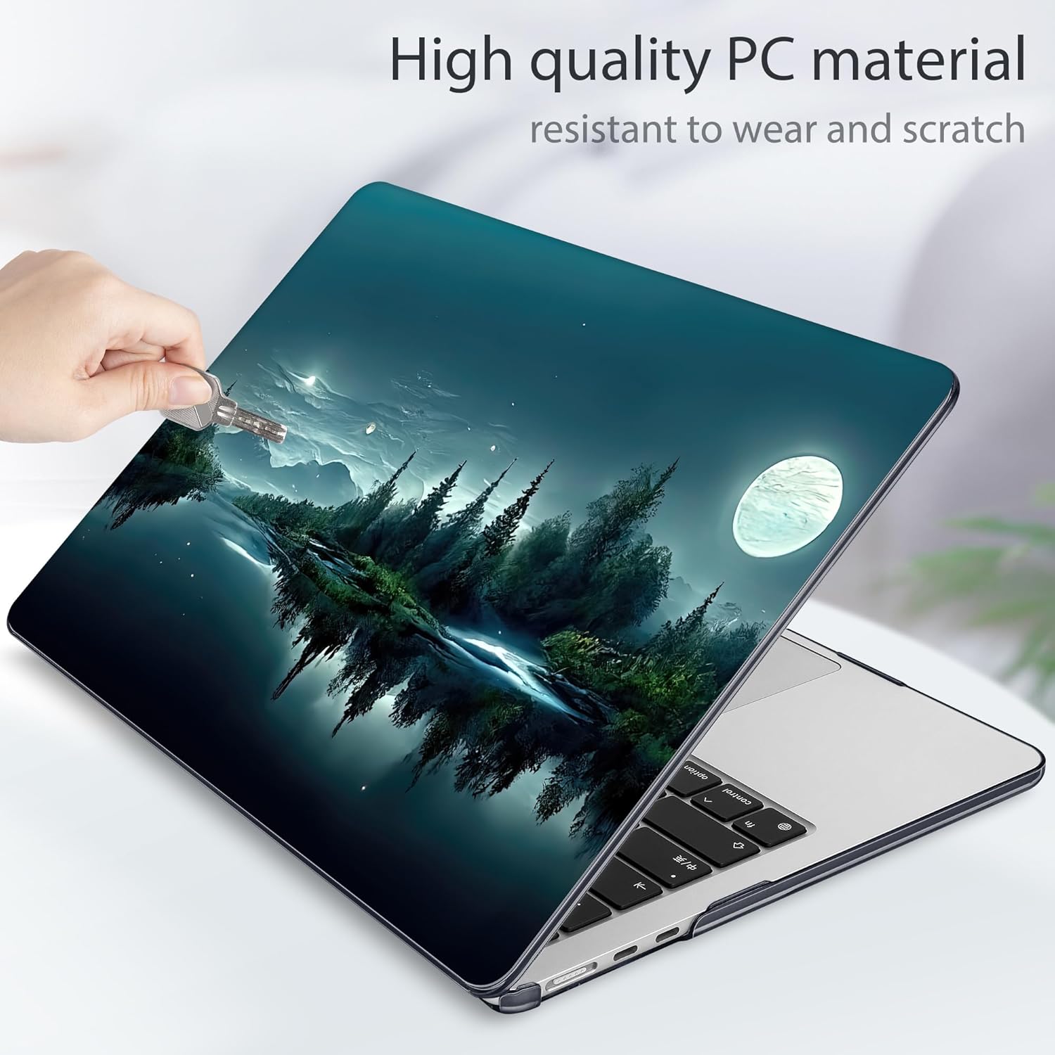 Tuiklol for M4 MacBook Air 13.6 inch Case 2025-2022 Release M2 Chip Model A3240 A3113 A2681, Plastic Hard Shell Cover for MacBook Air 13.6 Liquid Retina Display with Touch ID, Night Dark Forest - Image 6