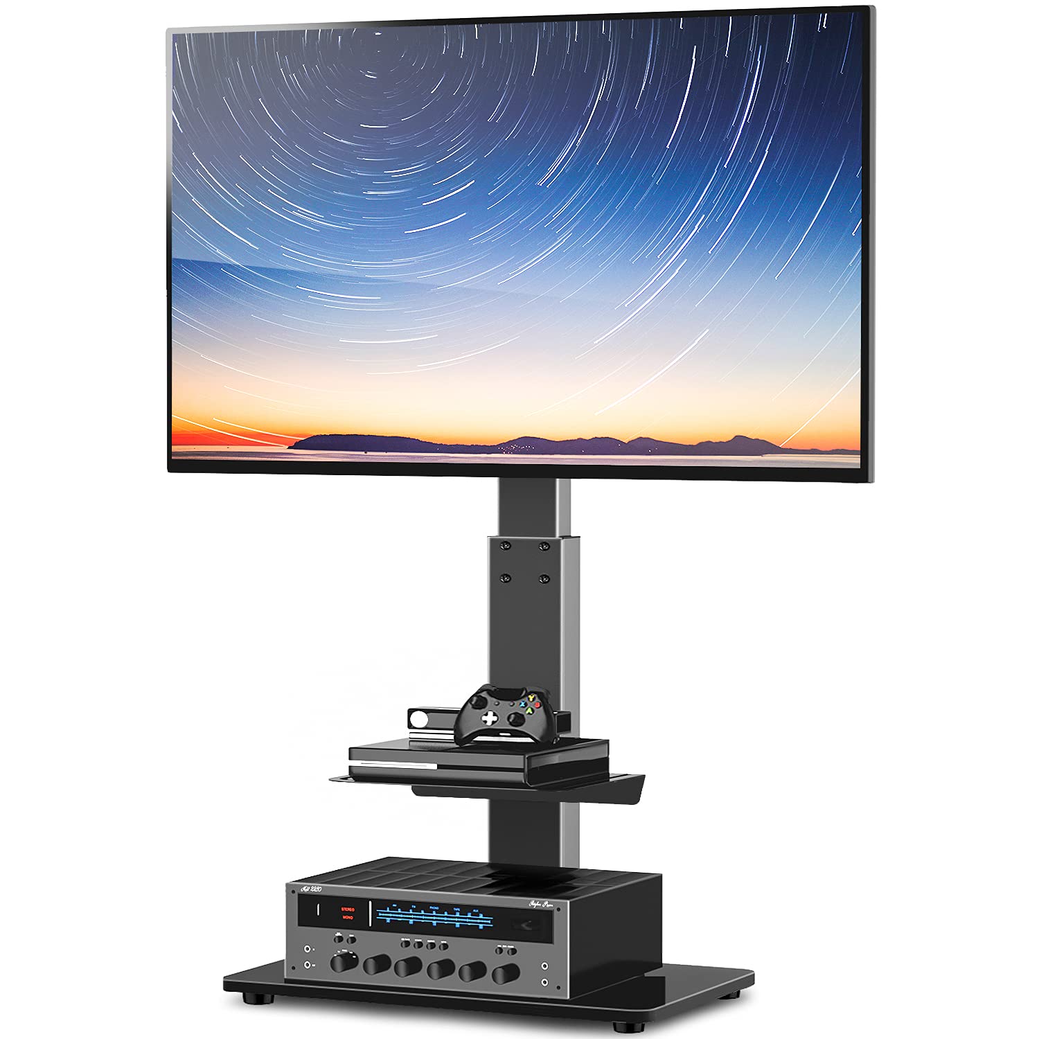 Rfiver Universal Swivel Floor TV Stand with Mount for 3265 inch Flat