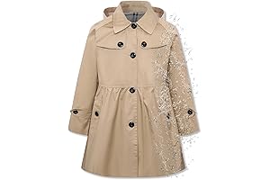 2-14 Years Toddler Trench Coat Girl Waterproof Hooded Rain Jackets