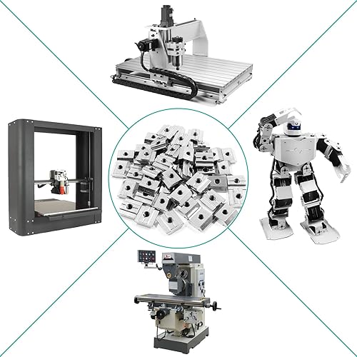 Miniatura 46 de 100 tuercas deslizantes en T serie 20 M3, tuercas deslizantes en T de cabeza de martillo para ranura en T para perfil de extrusión de aluminio serie