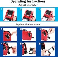 Vista 7 de Pistola de etiquetas de precio MX5500, 2 paquetes de pistolas de precios con 10,000 calcomanías de etiquetas y 6 rodillos de tinta adicionales, kit