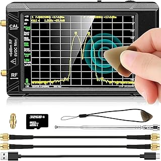 TinySA Ultra Spectrum Analyzer 100kHz-5.3GHz, V0.4.5.1 Handheld Tiny Frequency Analyzer with 4.0 Inch Touch Screen, 32GB SD Card & 3000mAh Rechargeable Battery, 2-in-1 Signal Generator