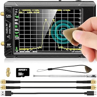 TinySA Ultra Spectrum Analyzer 100kHz-5.3GHz, V0.4.5.1 Handheld Tiny Frequency Analyzer with 4.0 Inch Touch Screen, 32GB SD Card & 3000mAh Rechargeable Battery, 2-in-1 Signal Generator