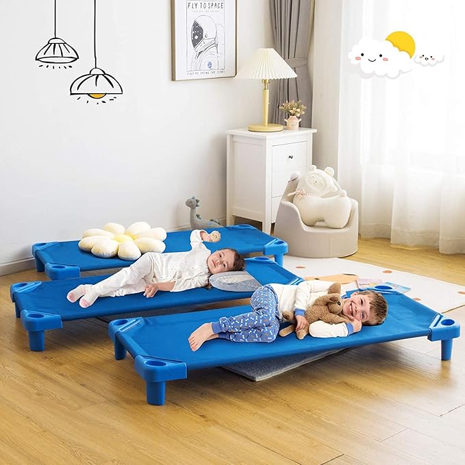 DORTALA Camas Apilables para Niños Paquete de 6 Azul Oscuro miniatura 2