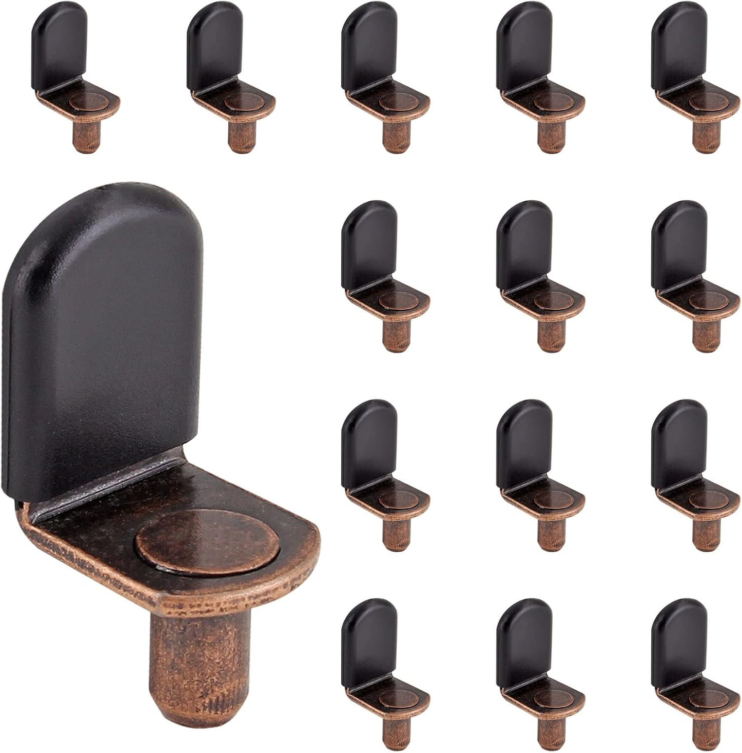 Kemcatui 1/4" LShaped Shelf Support Pegs, Bronze Shelf