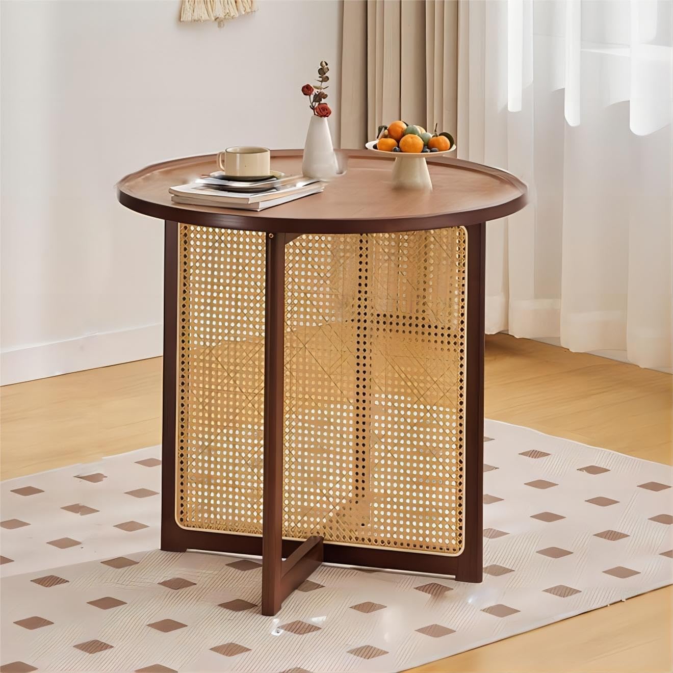 Amazon｜竹ミッドセンチュリーモダンラウンドダイニングテーブル