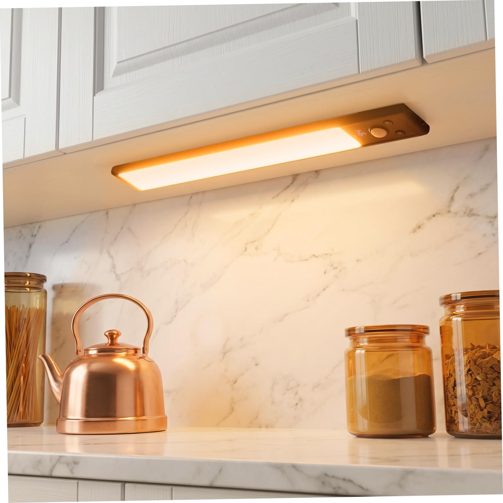 NUOBESTY 4piezas Luz Led Para Gabinetes Cocina Tiras Sensor Movimiento Iluminación y Duradera