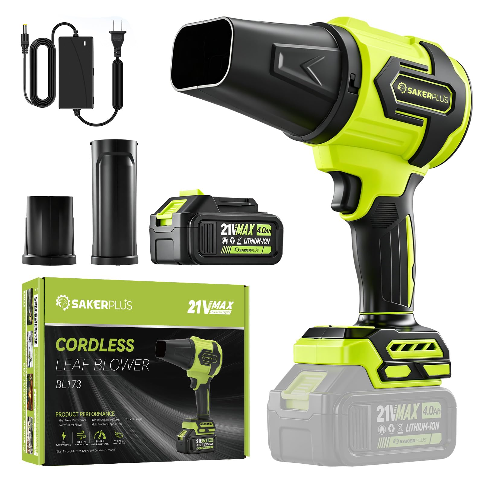 Sakerplus Cordless Leaf Blower, Portable Dust Cleaner Cordless
