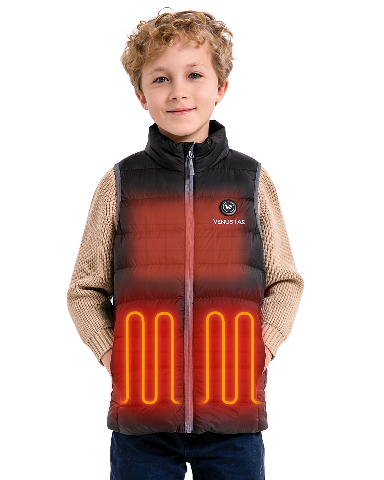 Venustas Kids Heated Vest with Battery Pack, Girls Lightweight Electric Heated Vest
