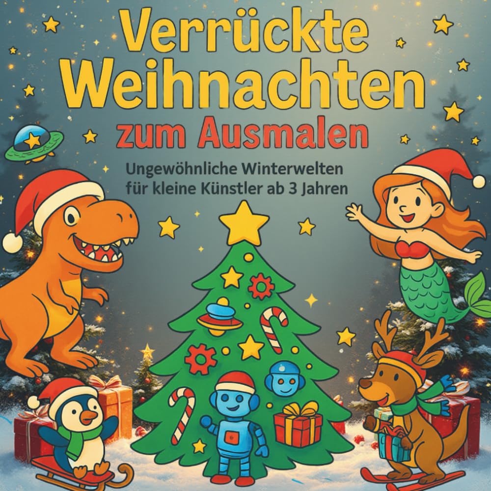 Verrückte Weihnachten zum Ausmalen