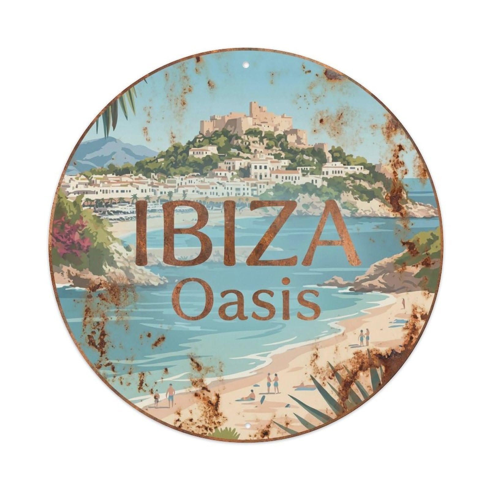 Vintage Travel Ibiza Spain Haven Metal Tin Sign