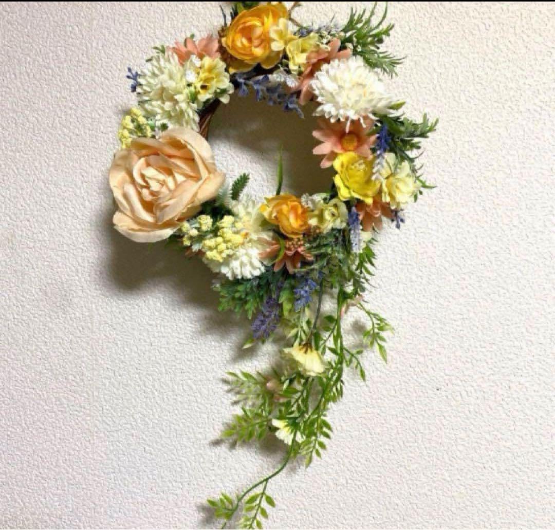 Amazon.co.jp: アーティフィシャルフラワーリースナチュラルカラー