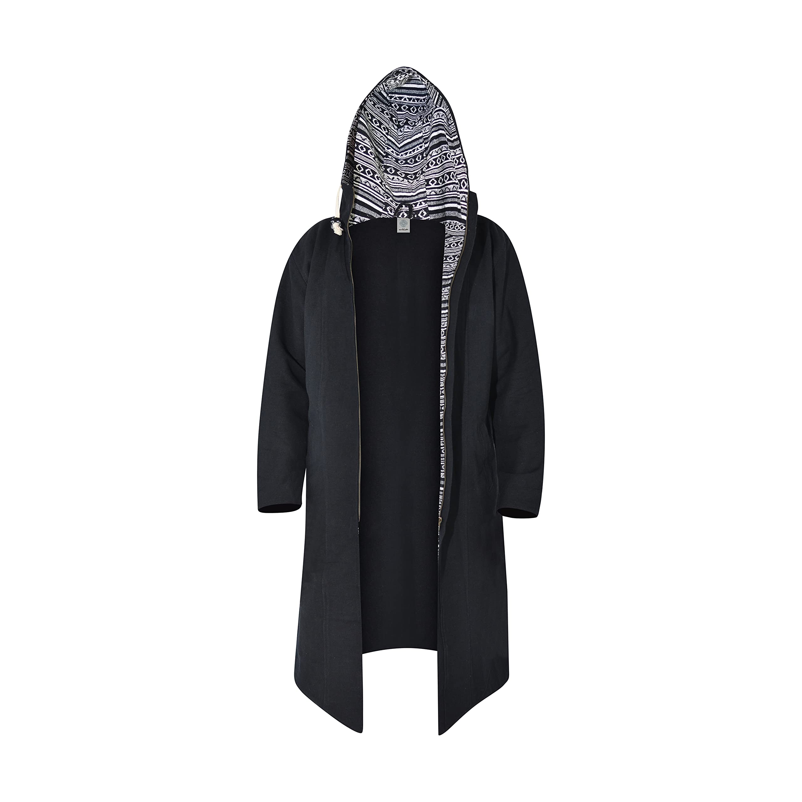 virblatt - felpa Baja | 100% cotone | felpa uomo cappuccio etnica baja hippie goa felpe invernali giacca alternativa nepalese