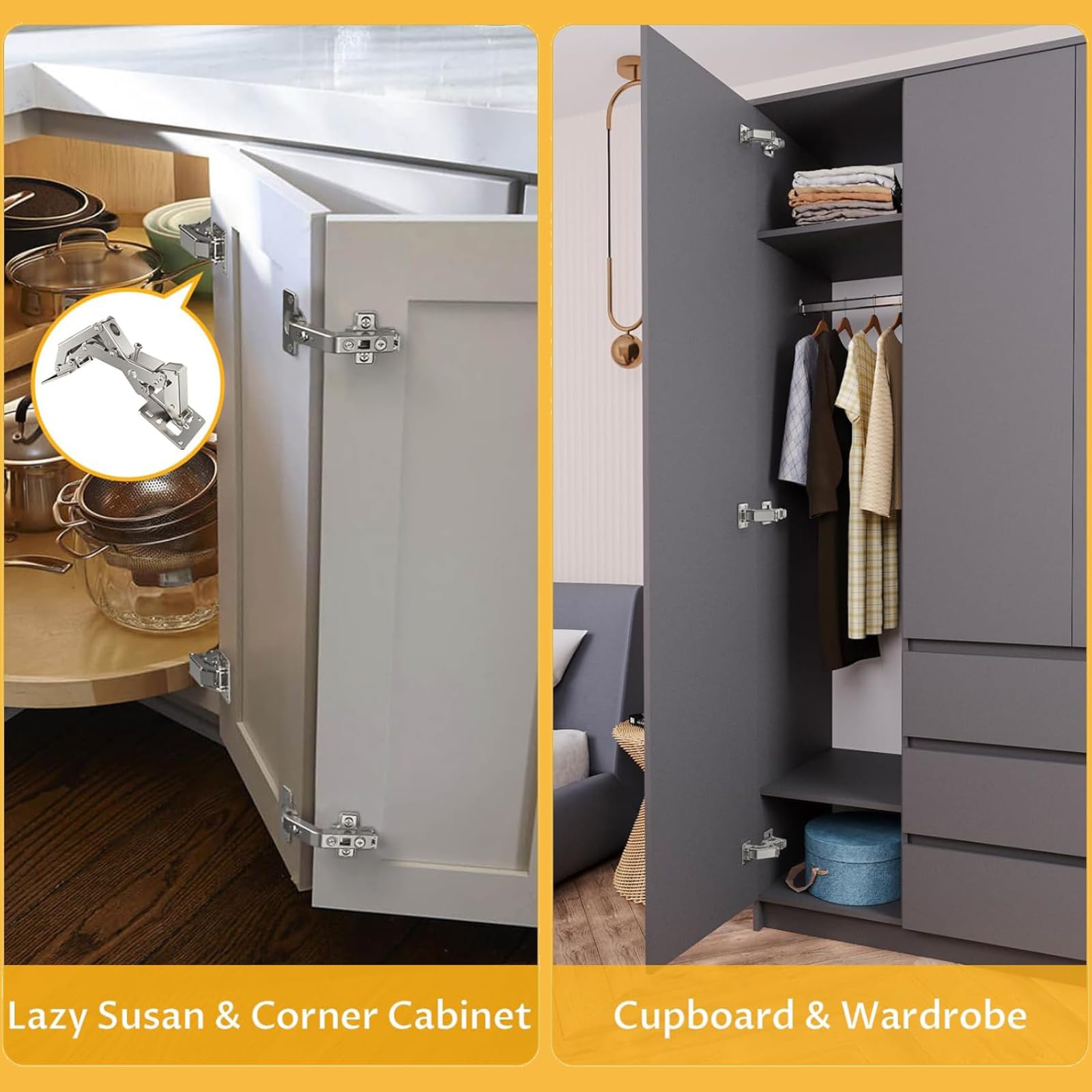PACIOCEAN Soft Close Cabinet Hinges,170 Degrees Full Overlay - Image 3
