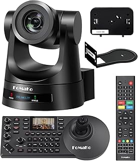 FoMaKo PTZ Camera Bundle 20X HDMI 3G-SDI IP PoE HDMI PTZ Camera for Church Worship PTZ Controller PoE IP PTZ Camera Controller Keyboard (PTZ Bundle FMK20SDI+KC608)