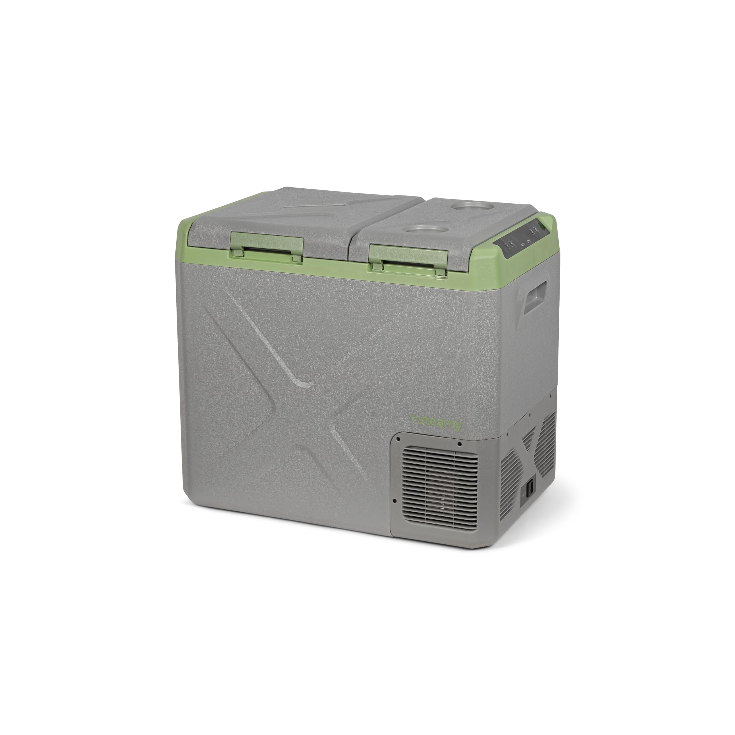 Steamy-E Single Zone Elektrische Kompressor Kühlbox, 40 Liter, Grau, 12V/24V/230V, zum Gefrieren und Kühlen, für Auto, Camping, Urlaub, Boot