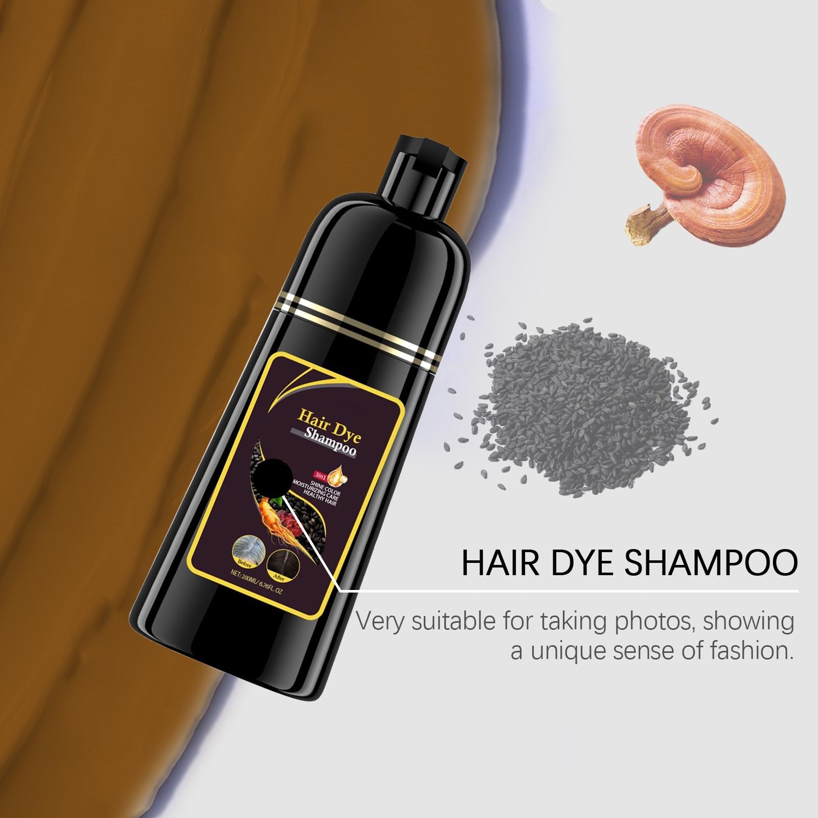 Amazon.com : Natural Black Hair Dye Shampoo, Long-Lasting Color