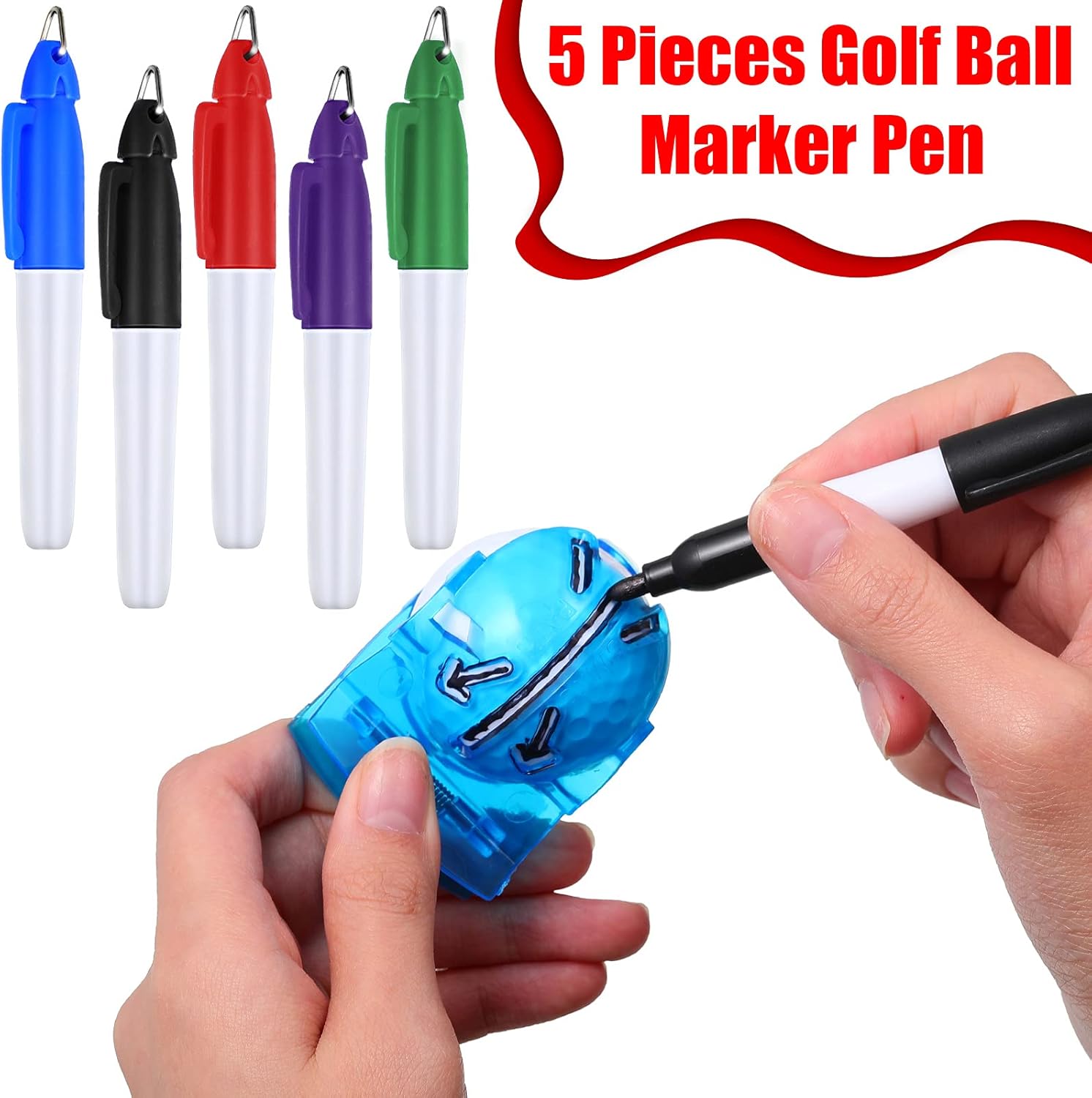 Sumind 9 Pieces Golf Ball Line Marker Alignment Tool Kit Includes 4