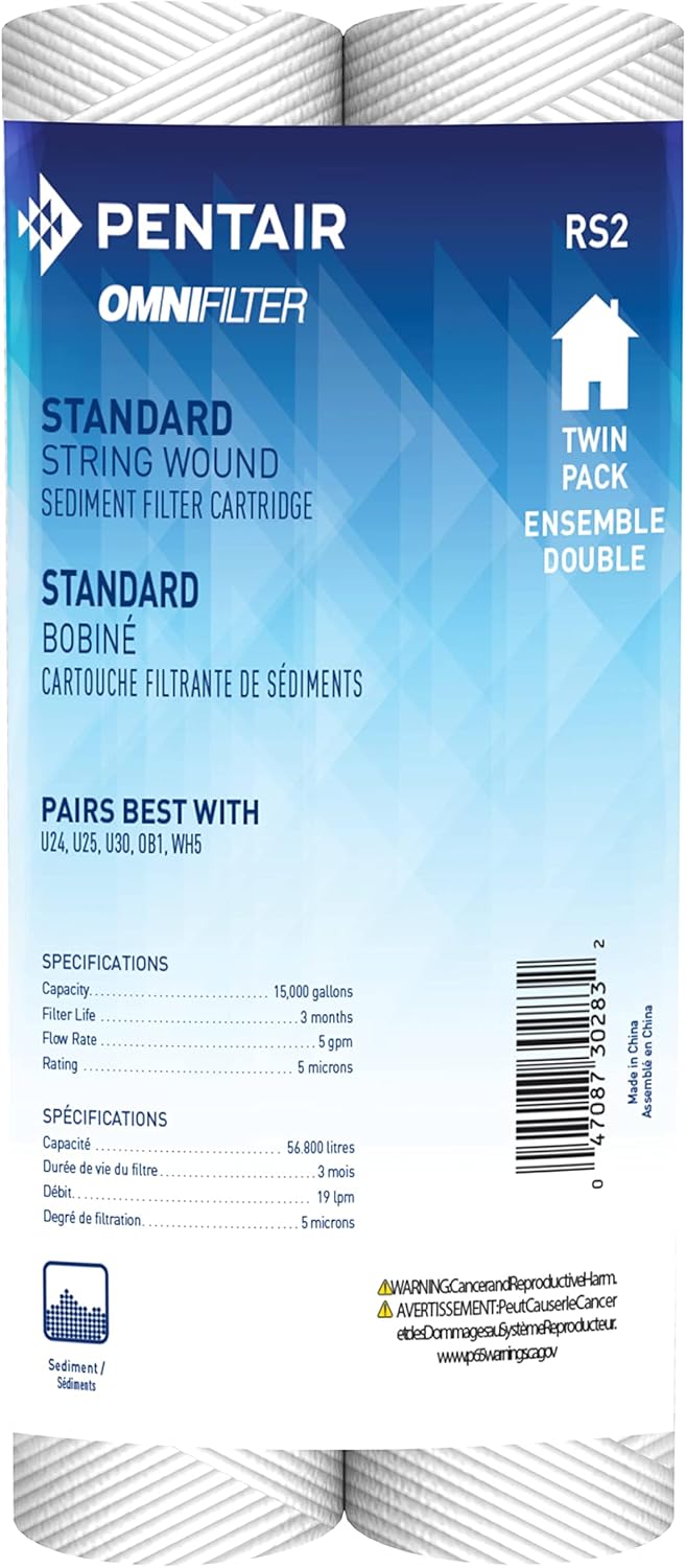 CFS COMPLETE FILTRATION SERVICES EST.2006 Compatible for OmniFilter Model RS2-DS 2 Pack String Wound Filters Whole House Water Filter Cartridges