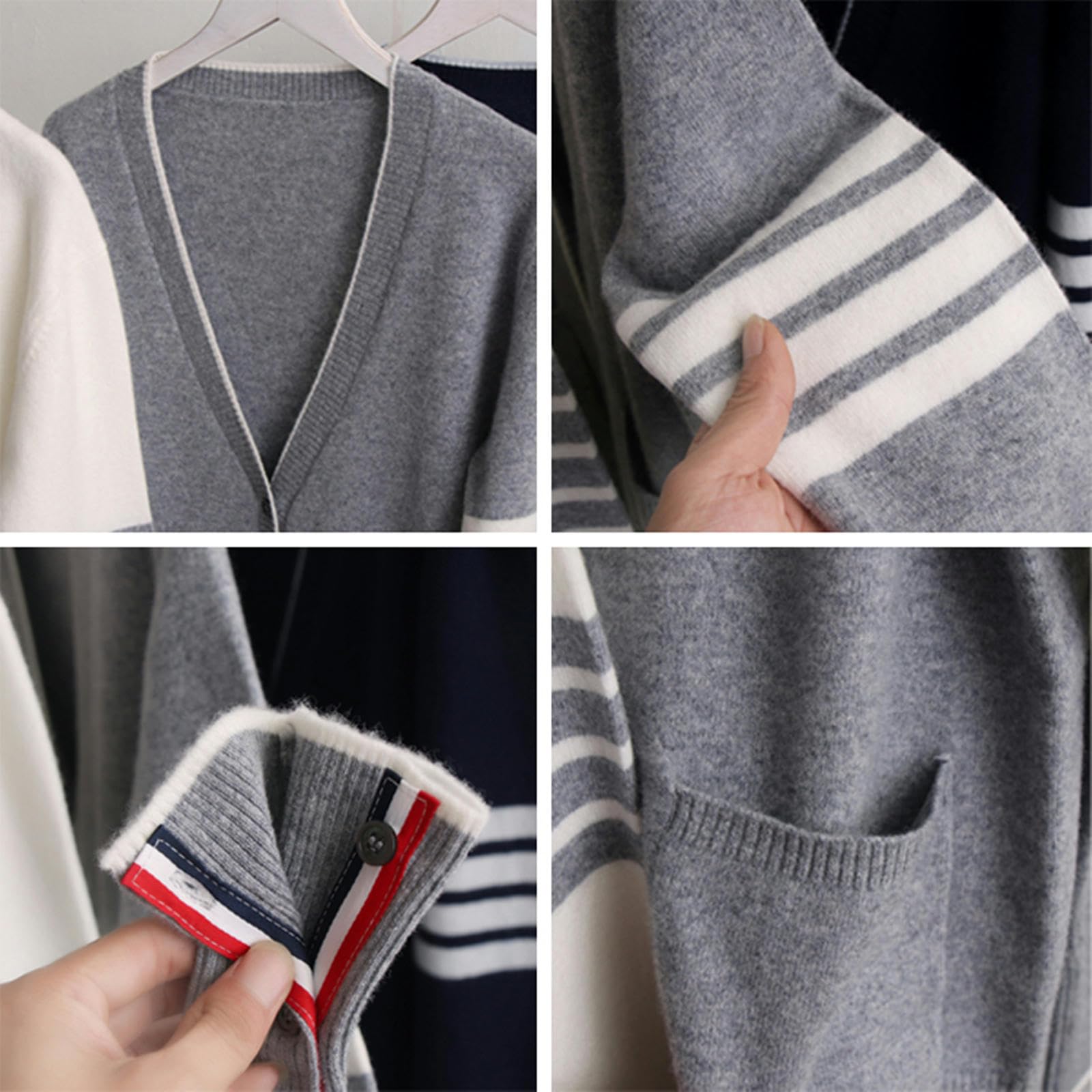 NOGRAX Rebeca Mujer Verano Suéter De Manga Larga para Mujer, Cárdigan De Punto Holgado Estilo Otoño, Top De Moda