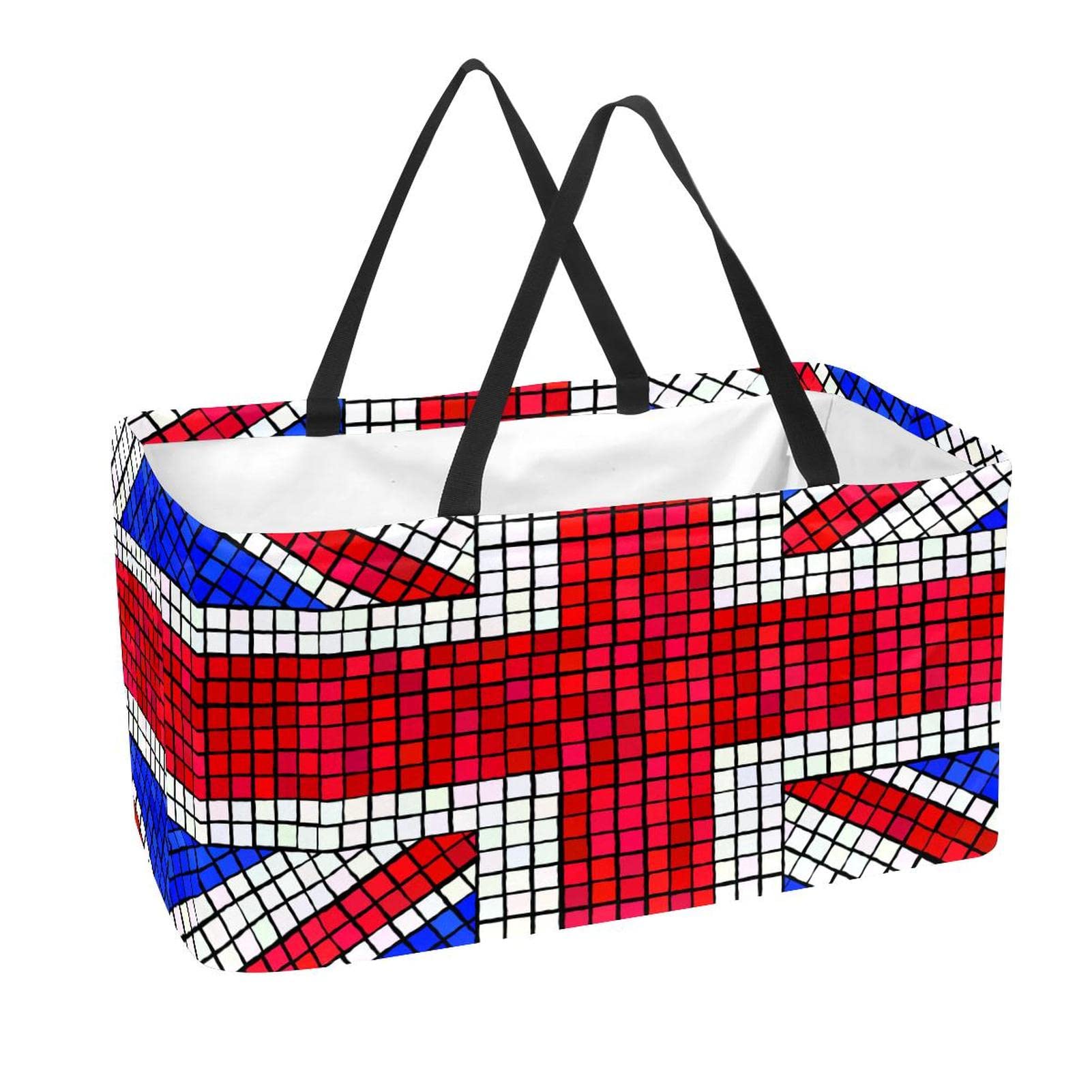 Sac de courses Union Jack pliable grand cabas de shopping 56x29x32 cm