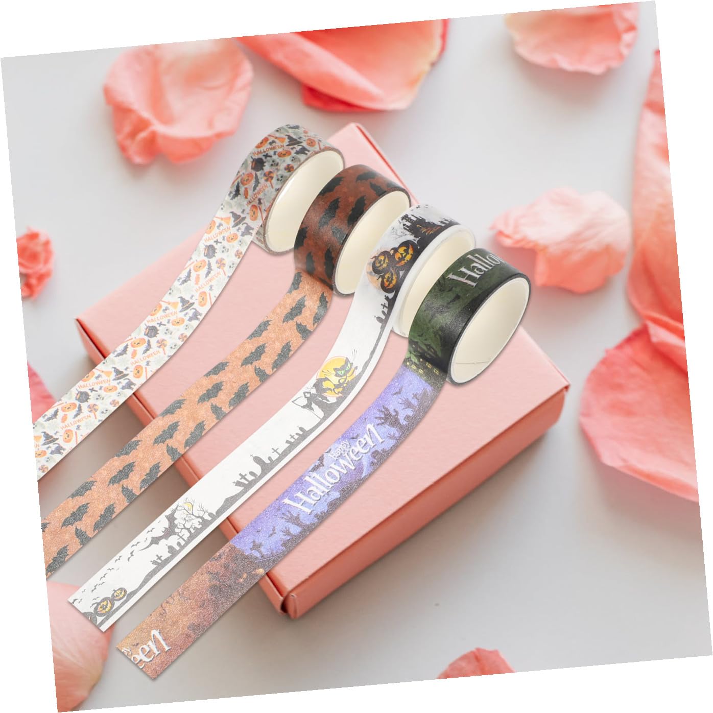 NUOBESTY 8 Juegos de Cintas Adhesivas Washi para Álbumes de Recortes de Halloween con Diseños Temáticos para Decoración Navideña Rollos X 8