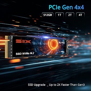 SIX NVME M.2 SSD PCIe 4.0-512GB m.2 2280 ssd, Read UP to 4300MB/s 512GB for Gaming PS5 Memory Storage Expansion with Heatsink, Internal Solid State Hard Drive PCIe gen 4x4 Nvme for Laptop Desktop pc