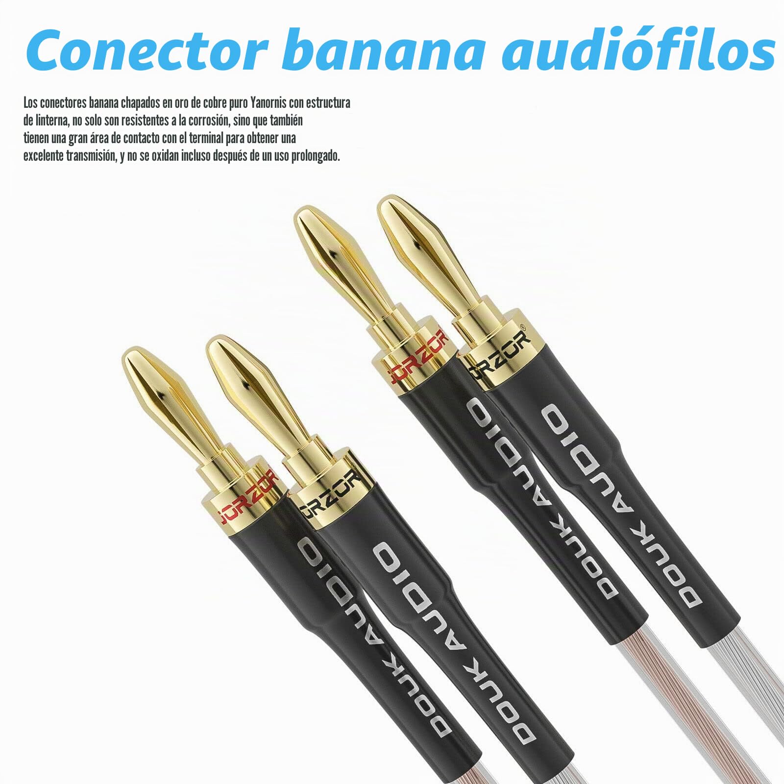 Douk Audio 14AWG OFC cable de altavoz con conectores de punta plátano chapados en oro (3 m & 9,9 ft)