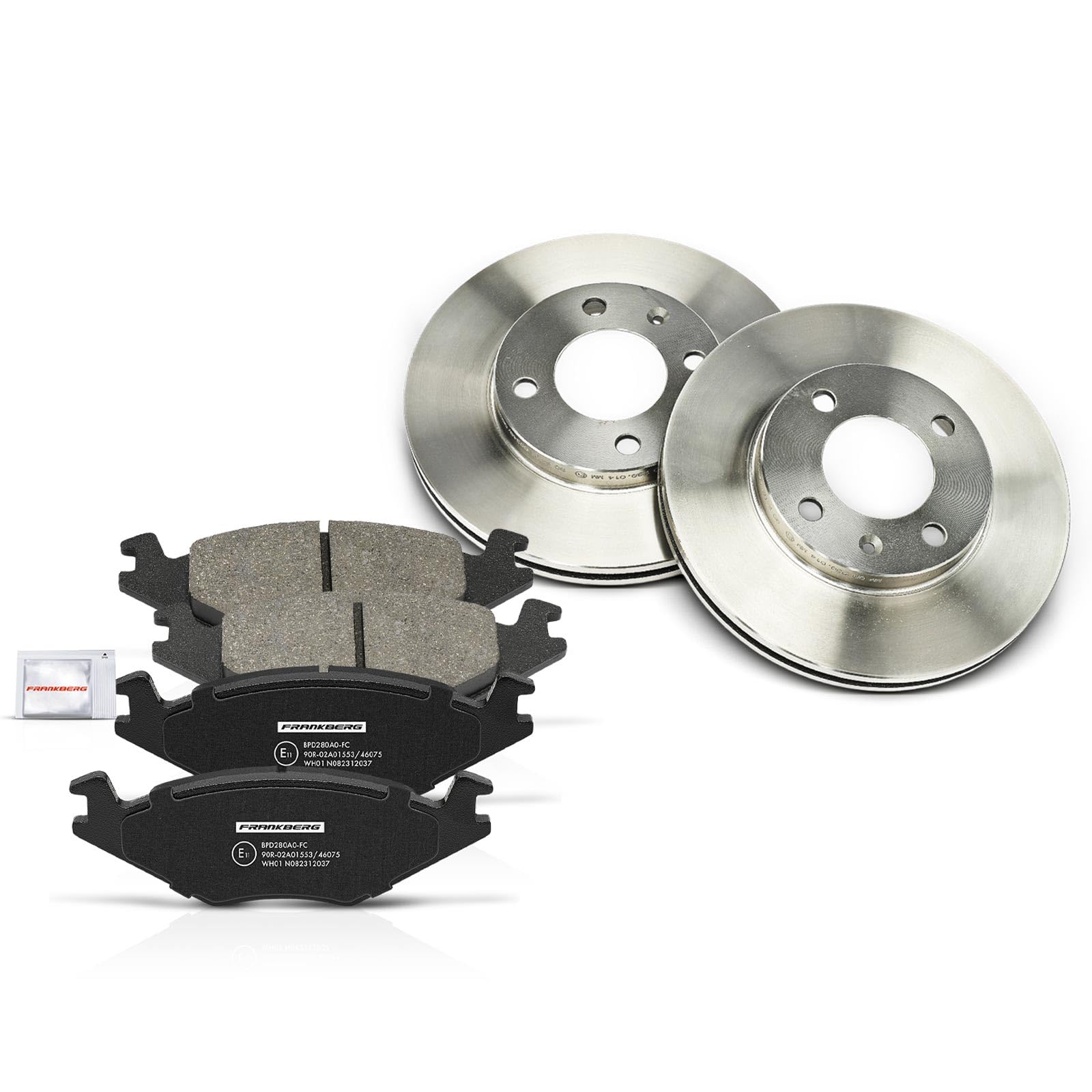 Frankberg Juego de frenos delantero y trasero 321615301B | Compatible con: P.a.s.s.a.t 32B, J.e.t.t.a II 165 19E 1G2, P.a.s.s.a.t Sedán 32B, Polo Coupé 80 86C, S.C.I.R.O.C.C.O 53B