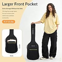 Vista 2 de Funda para Bajo Eléctrico con Acolchado de 7mm, Impermeable, Bolsa para Bajo Eléctrico con Correa para el Cuello y Bolsillos, Negra