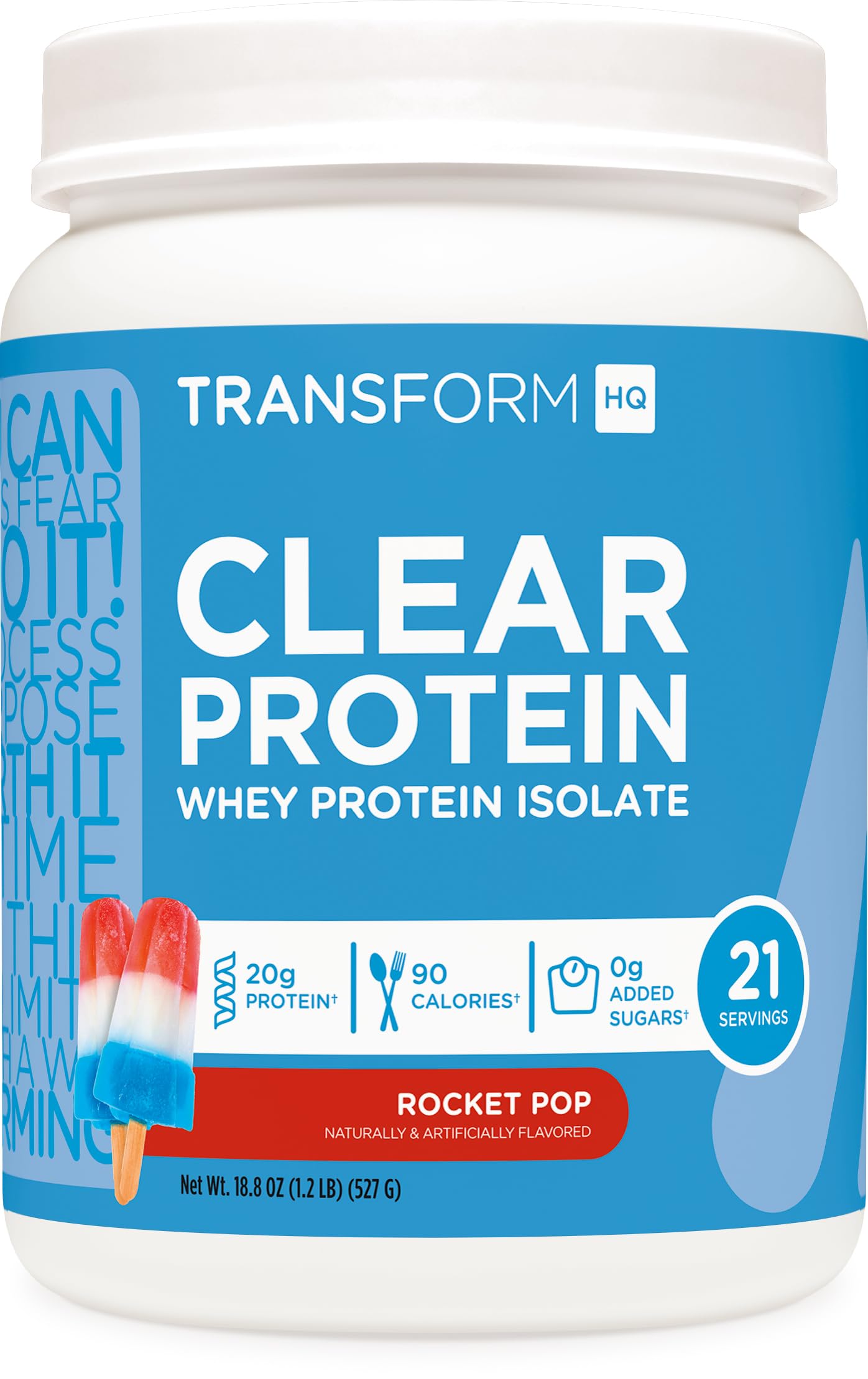 TransformHQ Clear Whey Protein Isolate (WPI) (Rocket Pop Flavored) 21 Servings - 20 Grams Protein Per Serving