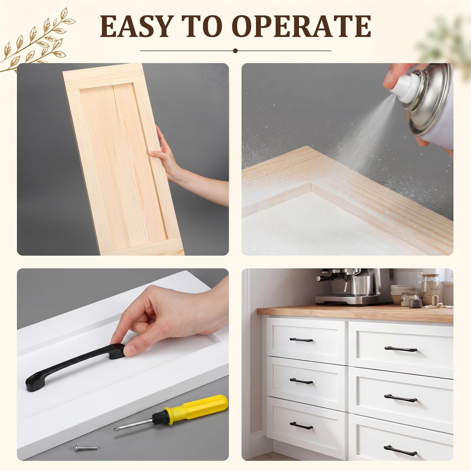 Sintuff 5 Pcs Unfinished Wood Cabinet Drawer Front Replacement, Solid Wood Drawer Front for Kitchen Cabinets, Bathroom Vanities, Closets, Ready to Paint or Stain (24 x 10 Inches)