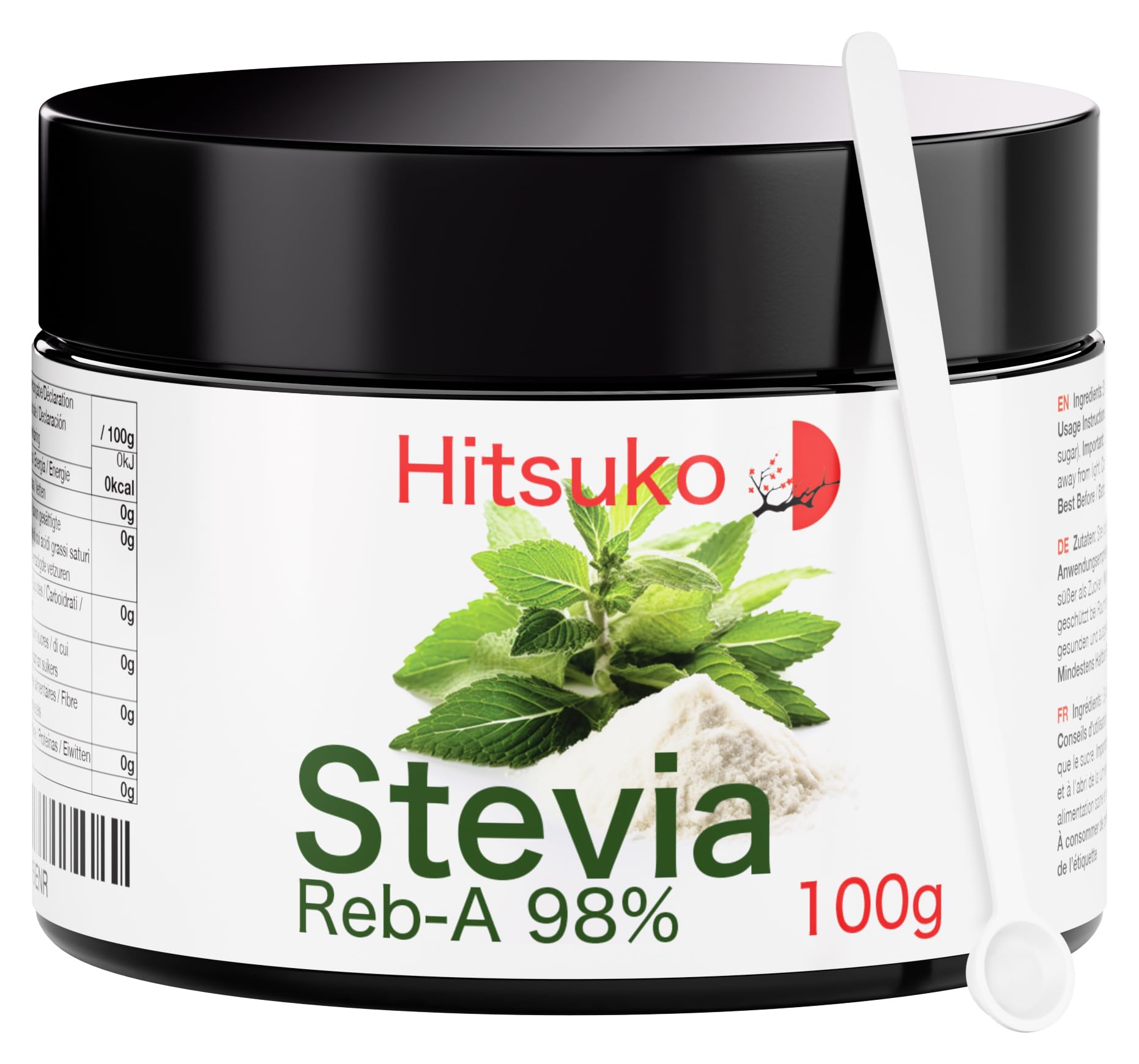 Polvo de Stevia Ultra-Concentrada (100g) | RebA-98 Puro al 98% | 470x Más Dulce que el Azúcar