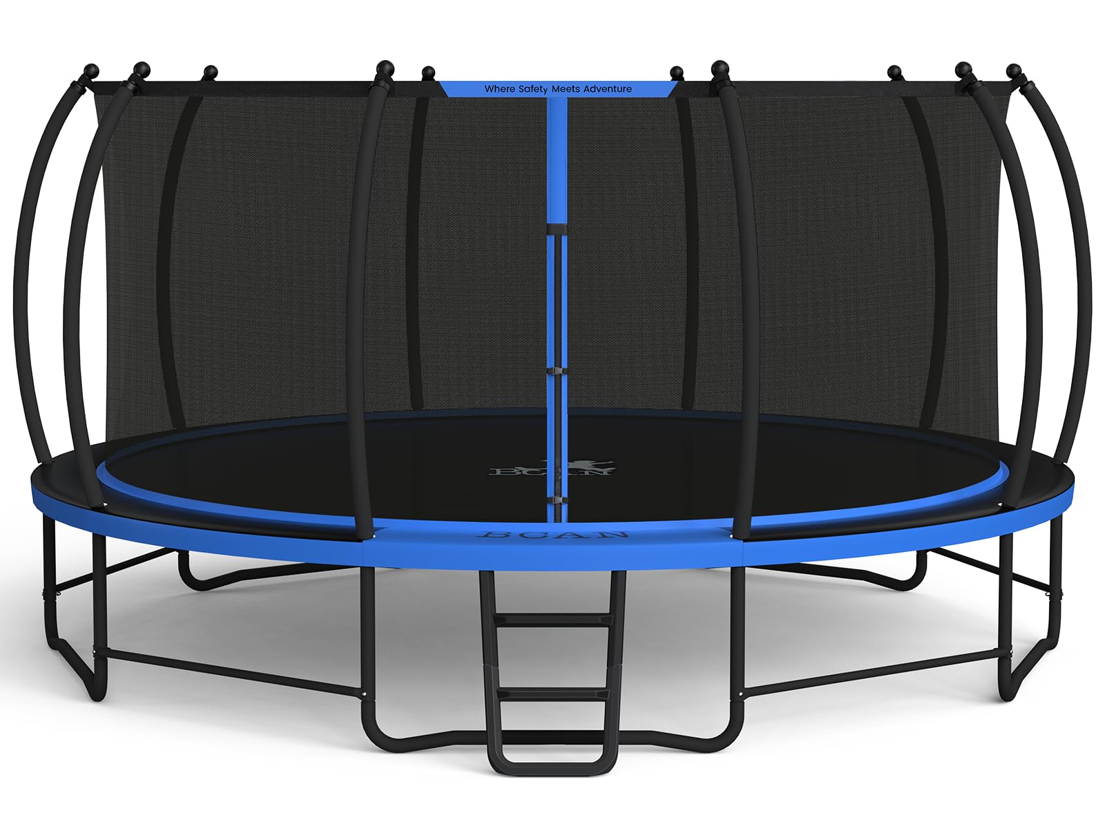 BCAN Trampoline 16FT Recreational Trampoline with Enclosure for Kids Adults, ASTM Approved, Outdoor Trampoline with Ladder for Kids - BL