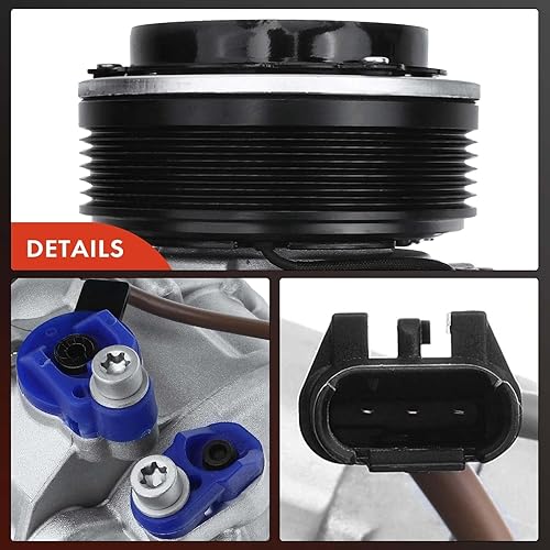 Miniatura 8 de A-Premium Compresor de aire acondicionado con embrague compatible con BMW E70 X5 2007-2010 3.0L aspirado naturalmente, sin accionamiento adaptativo,