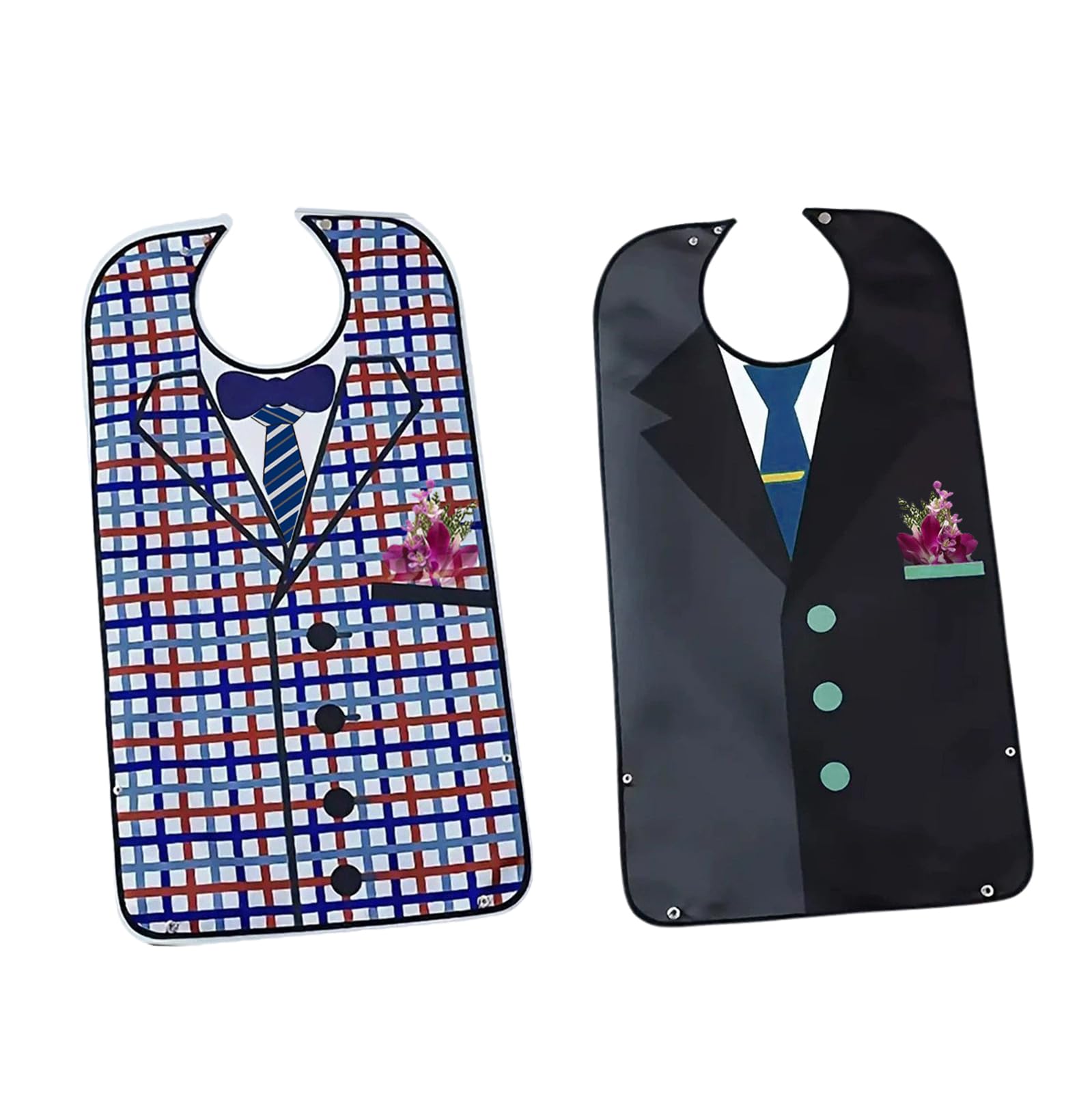 Ninnyi 2 PCS Adult Bibs for Men Funny, Waterproof and Reusable Adult Bib, Adjustable clothing protectors for Adult, Elderly and Disabled