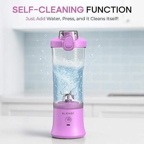 Miniatura 9 de BLENDi Licuadora personal de viaje extra grande de 24 onzas sin BPA recargable por USB, con acero inoxidable, ideal para batidos de proteínas,