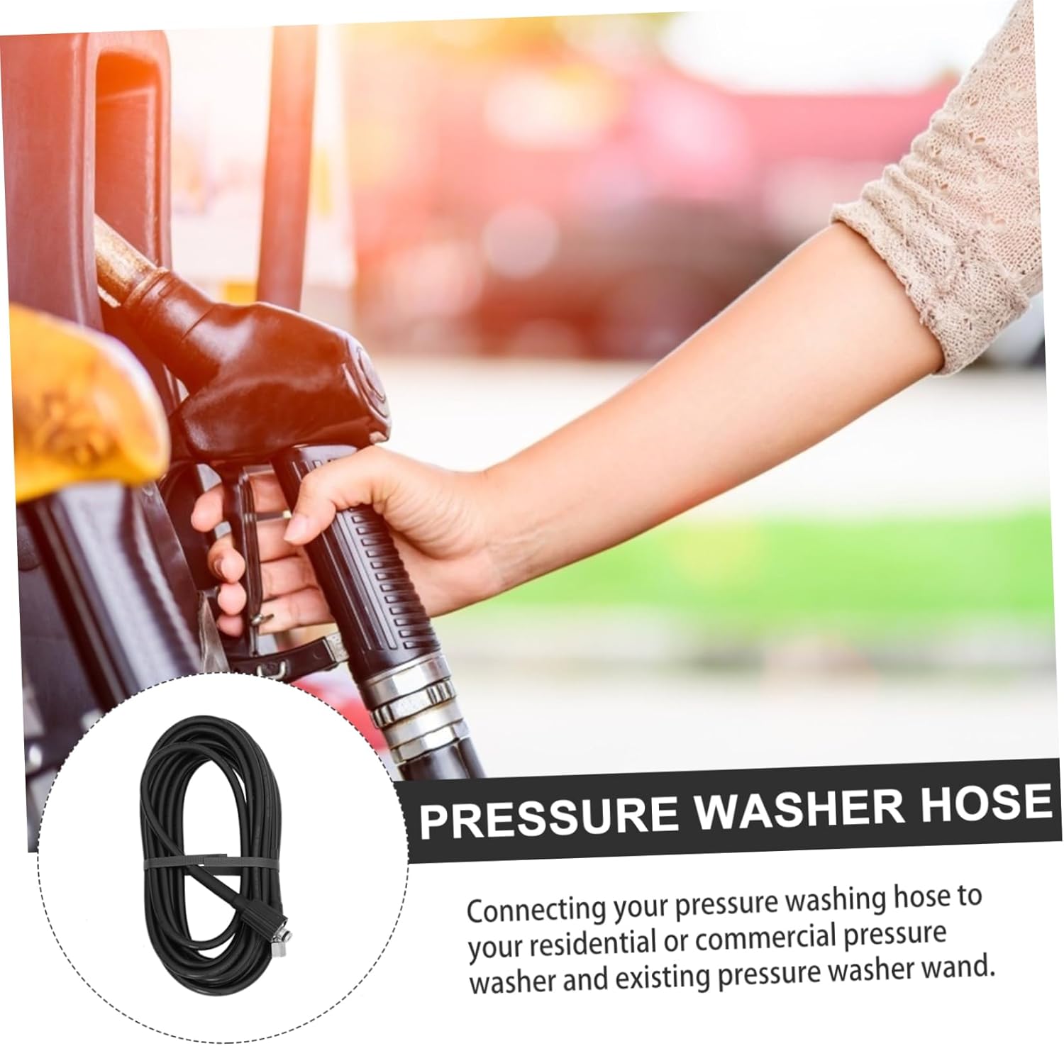 15m High Pressure Washer Hose Extension for Car Washing Flexible Water Cleaning Tool Compatible with Lightweight Durable Design for Easy Drain Unblocking