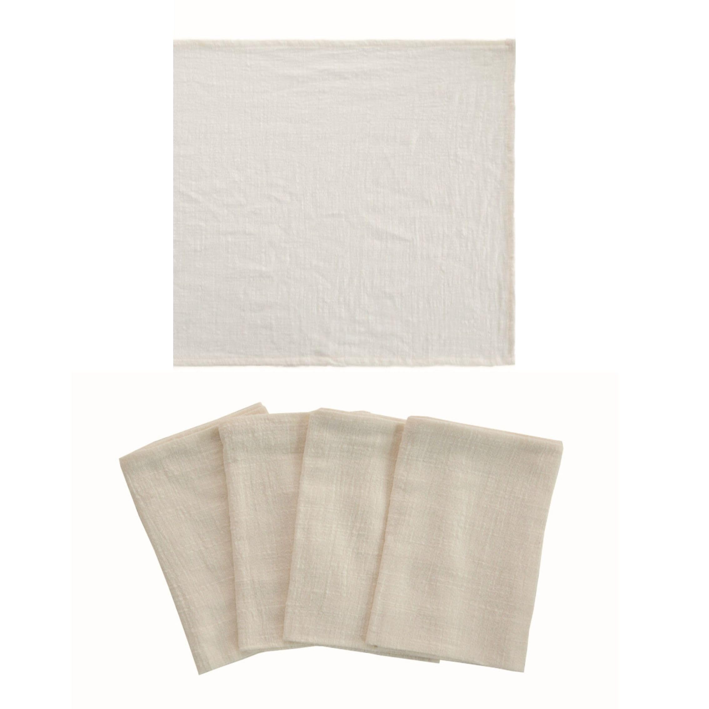 Serviettes En Coton Lavables CosyAurora - Lot De 4, 45x45 Cm - Gris Foncé - Pour Repas Et Fêtes