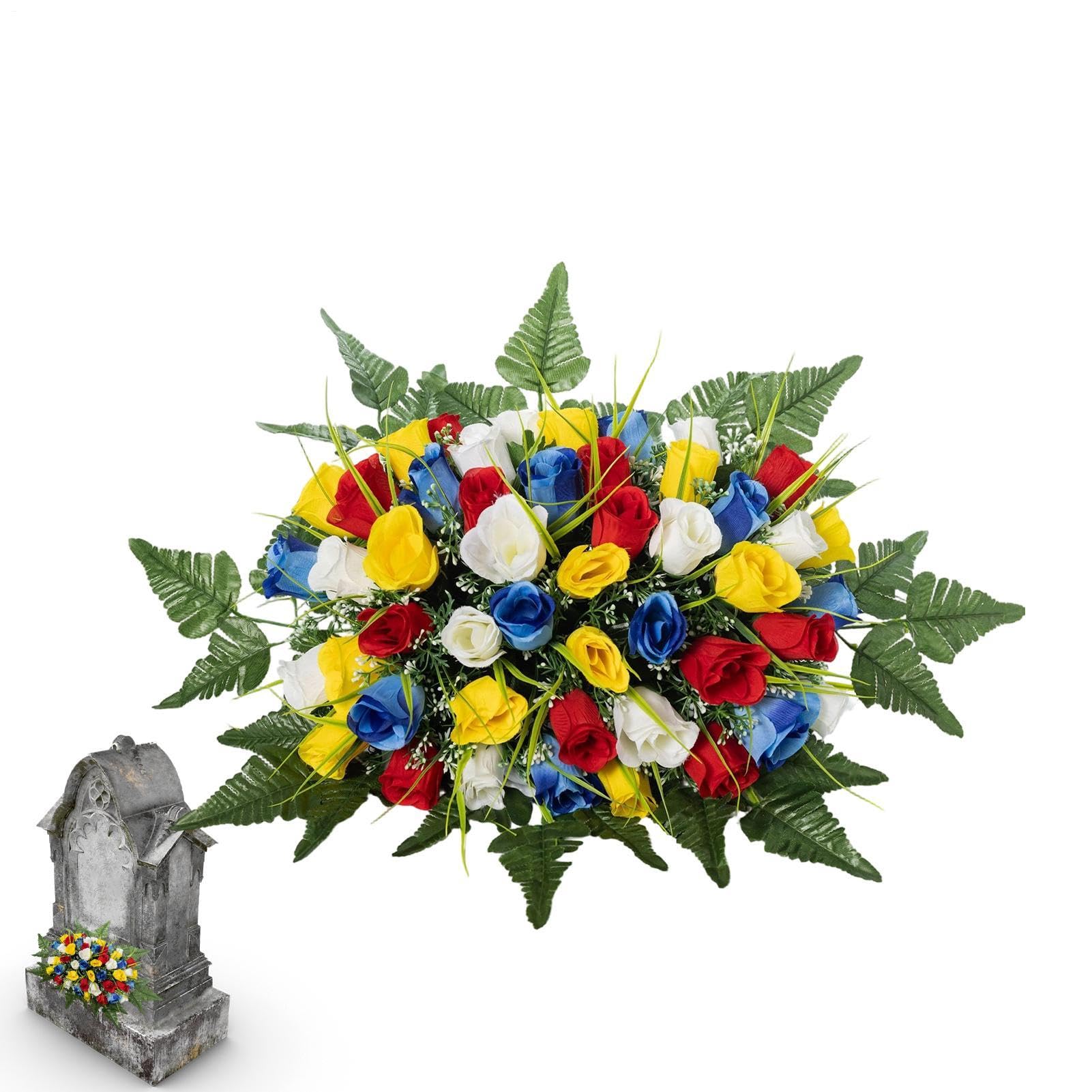 Selle De Fleurs Artificielles Pour Cimetière Imperméable et Réaliste