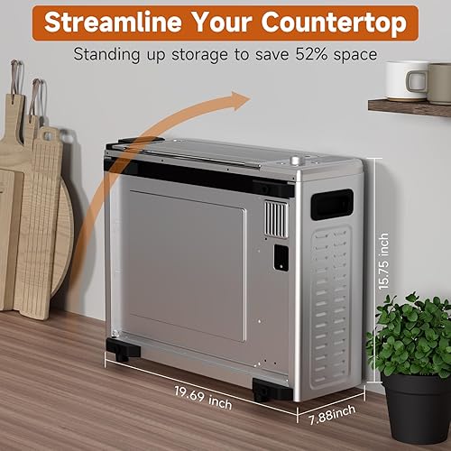 Miniatura 3 de Kitchen Elite Combo de freidora de aire digital 8 en 1 con panel táctil y capacidad de pizza de 12 pulgadas, acero inoxidable, plateado