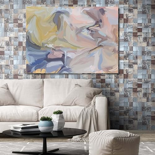 Miniatura 3 de Azulejos adhesivos para salpicaduras (pizarra rústica AC de 0.138 pulgadas de grosor, 5 unidades) para decoración de cocina, mosaico cuadrado de