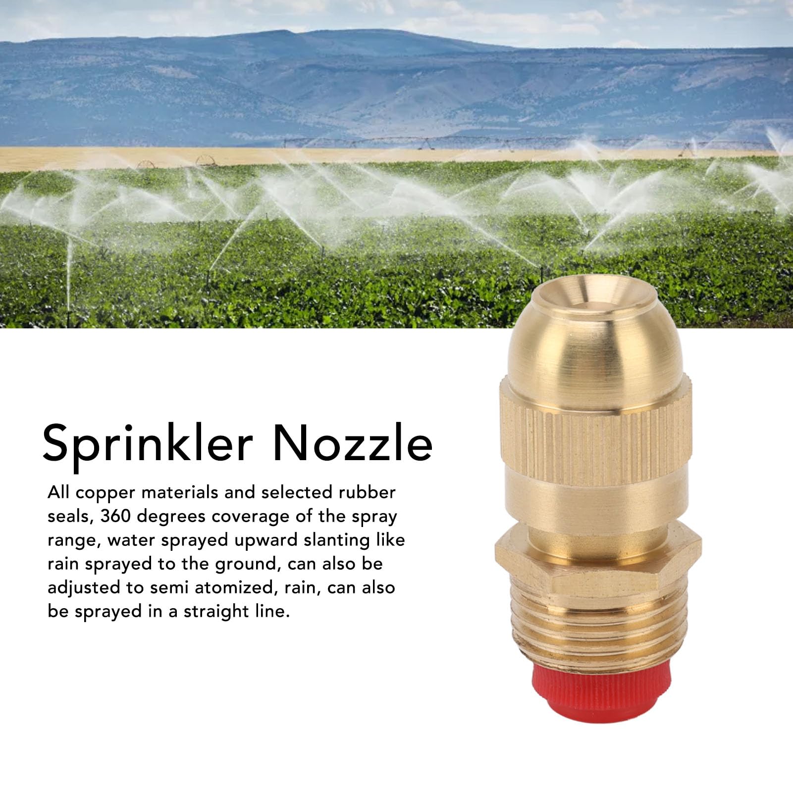 flexman 10 ugelli nebulizzatori in ottone G1/2, regolabili a 360 gradi, per irrigazione da giardino, diametro 2,5 ~ 5,5 m, micro irrigatore atomizzatore per cortili, giardini, prati (grande corpo)